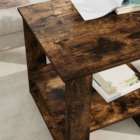 vidaXL Coffee Table Smoked Oak 51 x 50 x 50 cm Engineered Wood