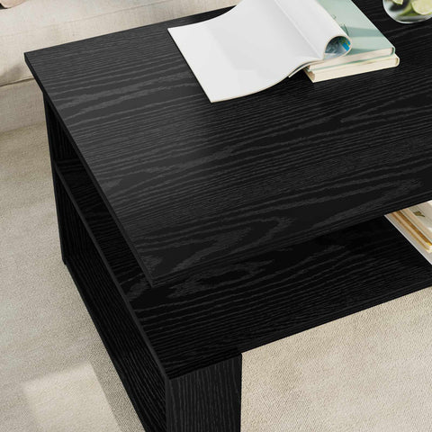 vidaXL Coffee Table Black Oak 90 x 50 x 40 cm Engineered Wood