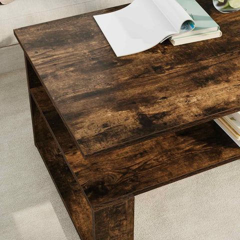 vidaXL Coffee Table Smoked Oak 90 x 50 x 40 cm Engineered Wood
