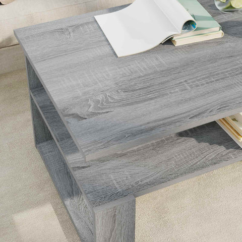 vidaXL Coffee Table Grey Sonoma 90 x 50 x 40 cm Engineered Wood