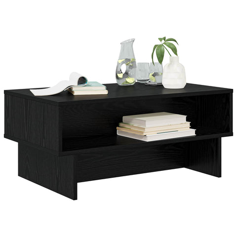 vidaXL Coffee Table Black Oak 80 x 46 x 35 cm Engineered Wood