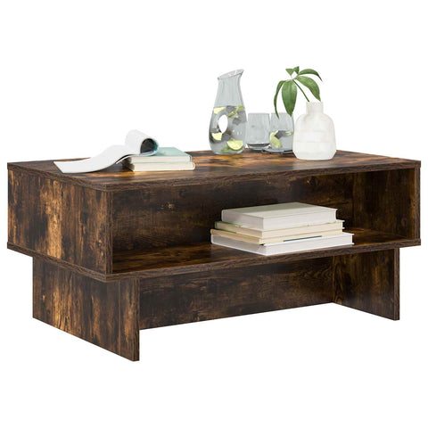 vidaXL Coffee Table Smoked Oak 80 x 46 x 35 cm Engineered Wood