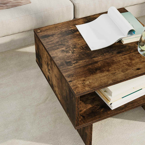 vidaXL Coffee Table Smoked Oak 48 x 46 x 35 cm Engineered Wood
