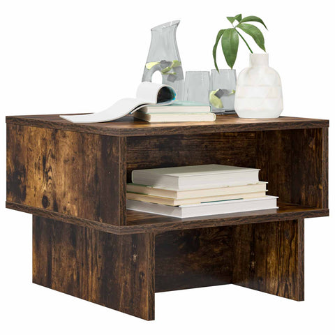 vidaXL Coffee Table Smoked Oak 48 x 46 x 35 cm Engineered Wood