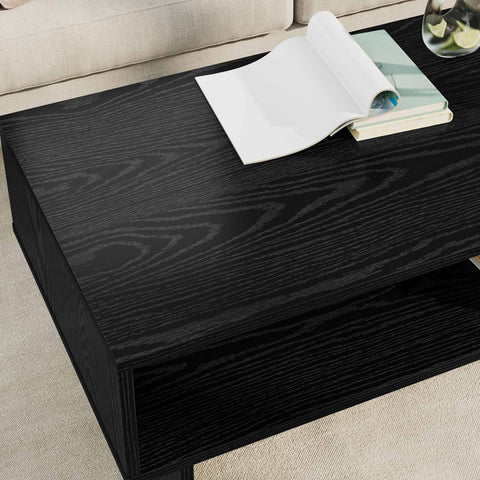 vidaXL Coffee Table Black Oak 100 x 46 x 35 cm Engineered Wood