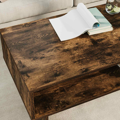 vidaXL Coffee Table Smoked Oak 100 x 46 x 35 cm Engineered Wood