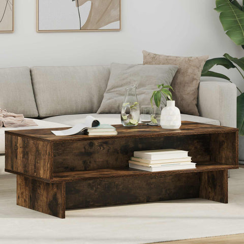 vidaXL Coffee Table Smoked Oak 100 x 46 x 35 cm Engineered Wood