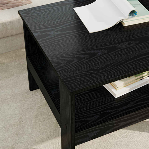 vidaXL Coffee Table Black Oak 57 x 55 x 45 cm Engineered Wood