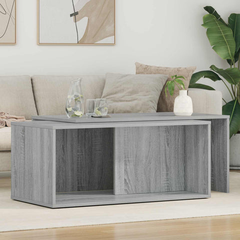 vidaXL Coffee Table Set 2 pcs Grey Sonoma Engineered Wood