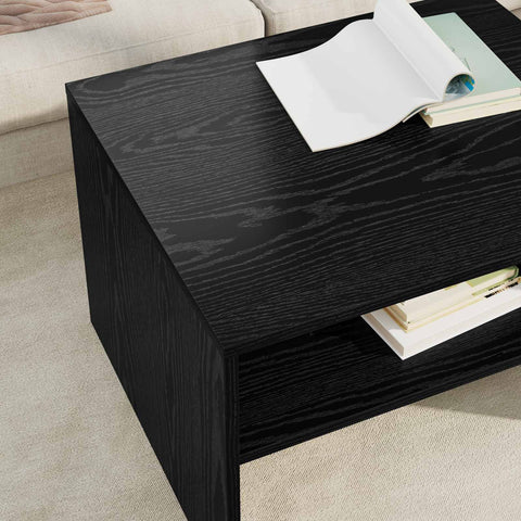 vidaXL Coffee Table Black Oak 60 x 50 x 40 cm Engineered Wood