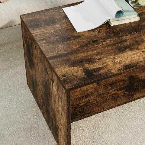 vidaXL Coffee Table Smoked Oak 80 x 50 x 40 cm Engineered Wood