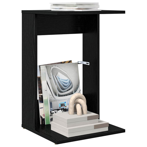 vidaXL Side Table Black Oak 40 x 38 x 62.5 cm Engineered Wood