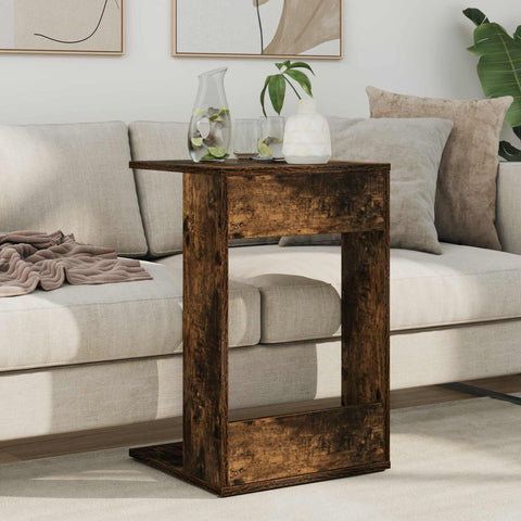 vidaXL Side Table Smoked Oak 40 x 38 x 62.5 cm Engineered Wood