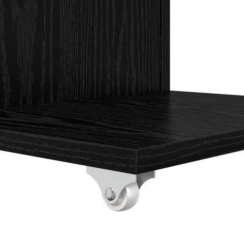 vidaXL Side Table with Wheel Black Oak 40 x 35 x 60 cm Engineered Wood