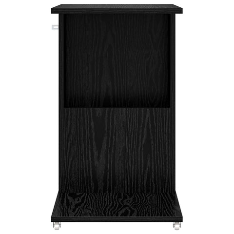 vidaXL Side Table with Wheel Black Oak 40 x 35 x 60 cm Engineered Wood