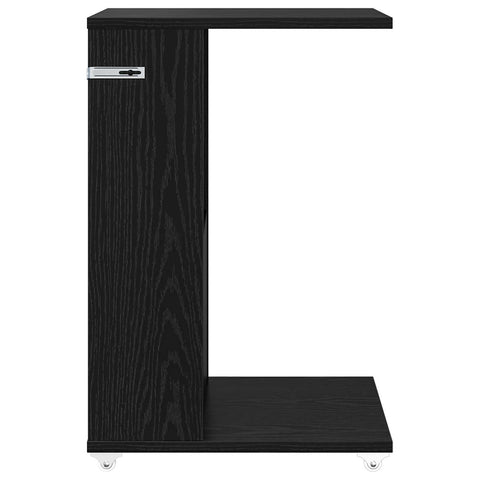 vidaXL Side Table with Wheel Black Oak 40 x 35 x 60 cm Engineered Wood