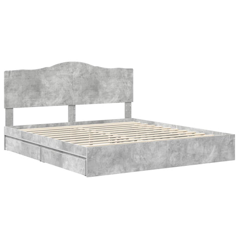 vidaXL Bed Frame Concrete Grey 200 x 200 cm Engineered Wood