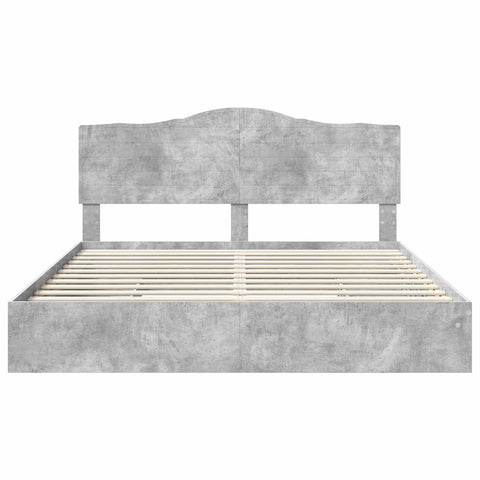vidaXL Bed Frame Concrete Grey 200 x 200 cm Engineered Wood