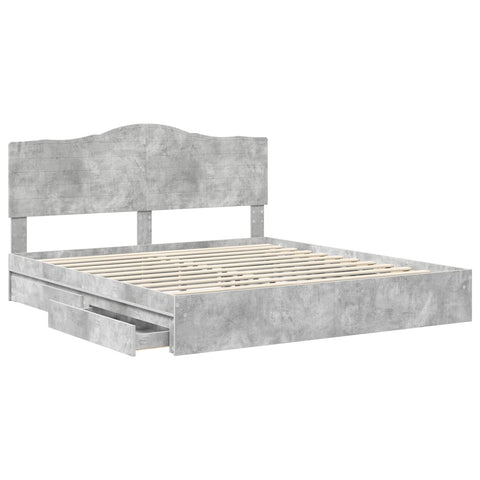 vidaXL Bed Frame Concrete Grey 180 x 200 cm Engineered Wood