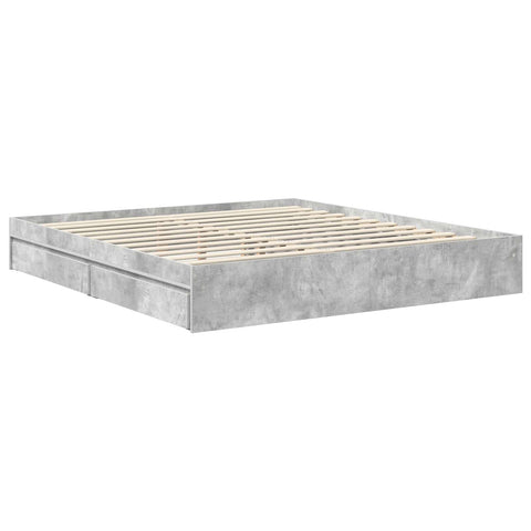 vidaXL Bed Frame Concrete Grey 180 x 200 cm Engineered Wood
