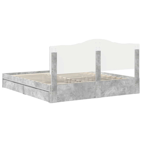vidaXL Bed Frame Concrete Grey 180 x 200 cm Engineered Wood