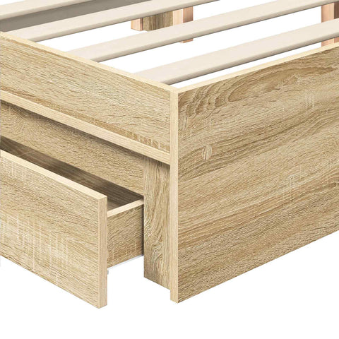 vidaXL Bed Frame with Drawer Sonoma Oak 150 x 200 cm Engineered Wood