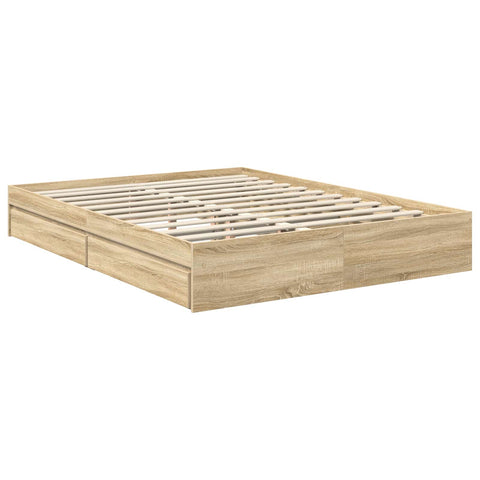 vidaXL Bed Frame with Drawer Sonoma Oak 150 x 200 cm Engineered Wood
