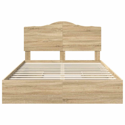 vidaXL Bed Frame with Drawer Sonoma Oak 150 x 200 cm Engineered Wood