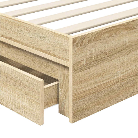 vidaXL Bed Frame with Drawer Sonoma Oak 100 x 200 cm Engineered Wood