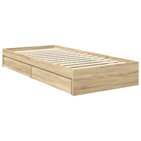 vidaXL Bed Frame with Drawer Sonoma Oak 90 x 200 cm Engineered Wood