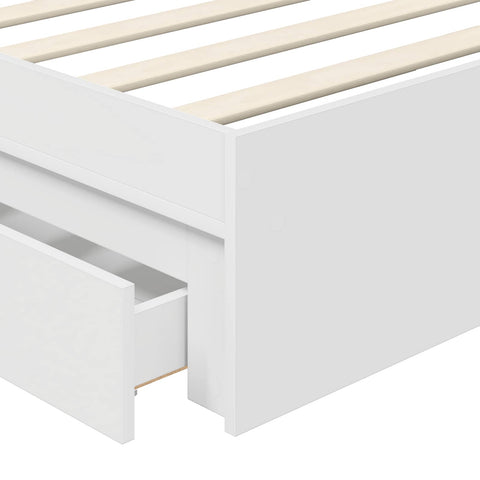 vidaXL Bed Frame with Drawer White 90 x 190 cm Engineered Wood