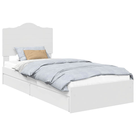vidaXL Bed Frame with Drawer White 90 x 190 cm Engineered Wood