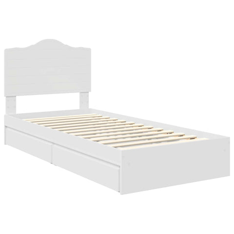 vidaXL Bed Frame with Drawer White 90 x 190 cm Engineered Wood