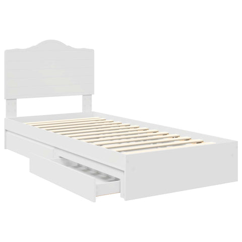 vidaXL Bed Frame with Drawer White 90 x 190 cm Engineered Wood
