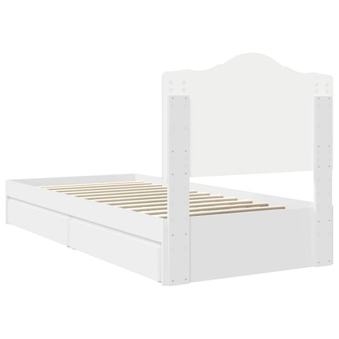 vidaXL Bed Frame with Drawer White 90 x 190 cm Engineered Wood