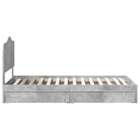 vidaXL Bed Frame with Drawer Concrete Grey 90 x 190 cm Engineered Wood