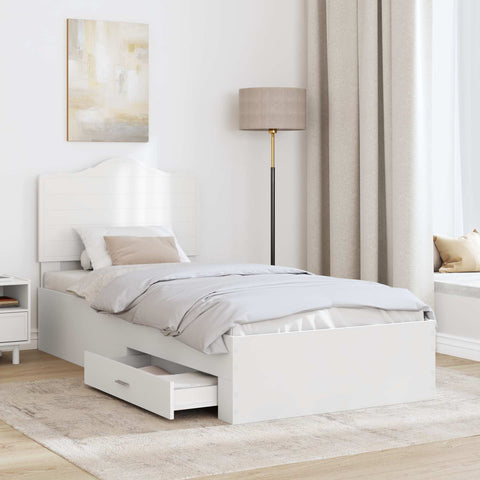 vidaXL Bed Frame with Drawer White 75 x 190 cm Engineered Wood