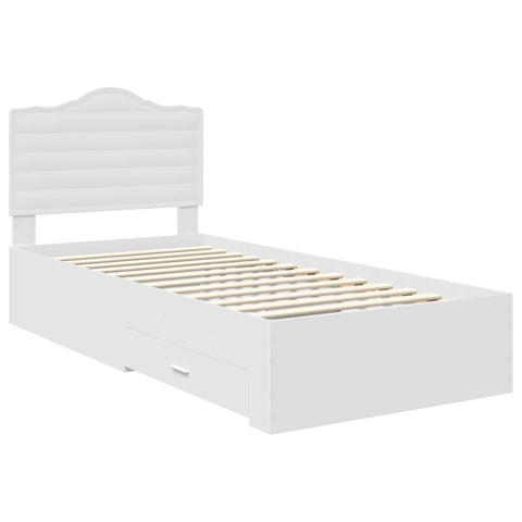 vidaXL Bed Frame with Drawer White 75 x 190 cm Engineered Wood