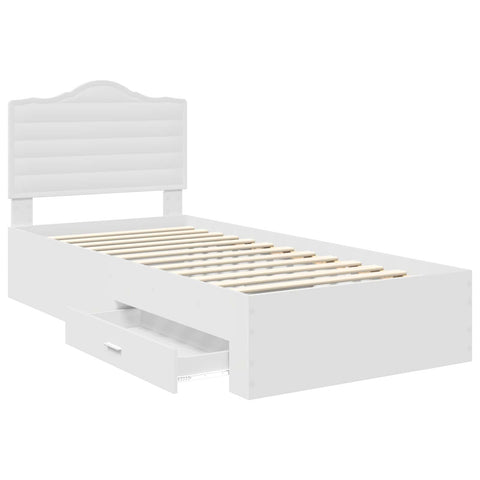 vidaXL Bed Frame with Drawer White 75 x 190 cm Engineered Wood
