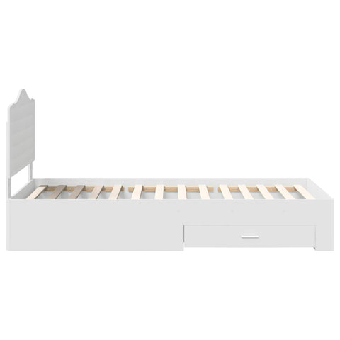 vidaXL Bed Frame with Drawer White 75 x 190 cm Engineered Wood