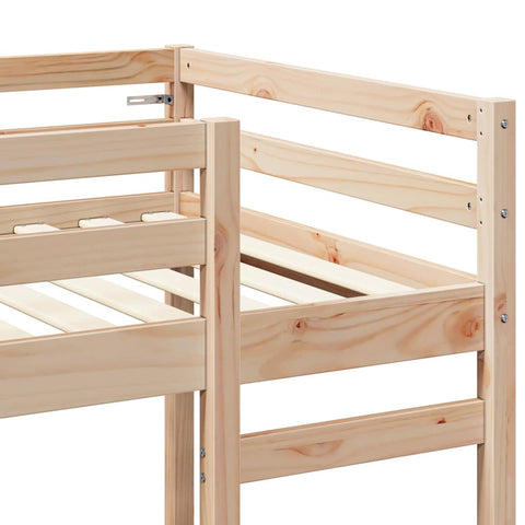 vidaXL Loft Bed Frame Natural 90 x 200 cm Solid Pine Wood
