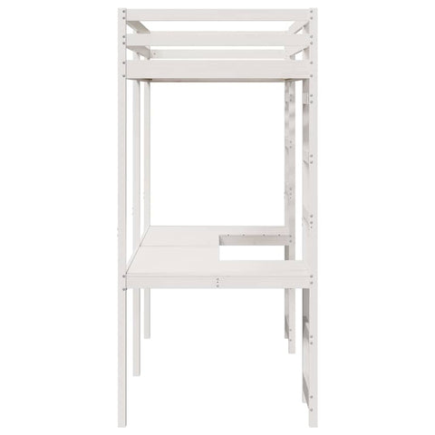 vidaXL Loft Bed Frame White 80 x 200 cm Solid Pine Wood