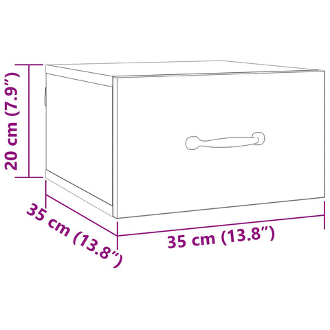 vidaXL Bedside Cabinet Artisian Oak 35 x 35 x 20 cm Engineered Wood