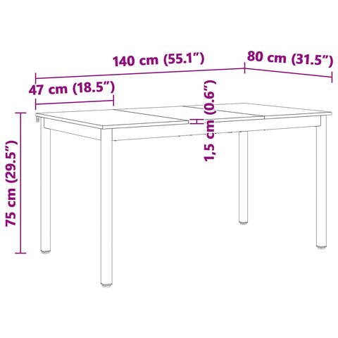 vidaXL Dining Table White 140 x 80 x 75 cm Solid Pine Wood