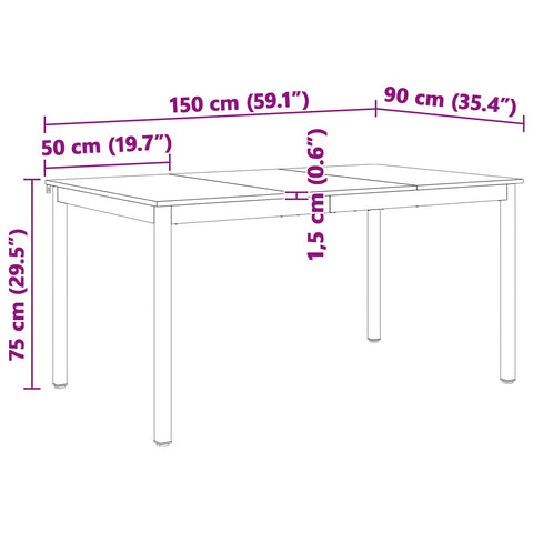 vidaXL Dining Table White 150 x 90 x 75 cm Solid Pine Wood