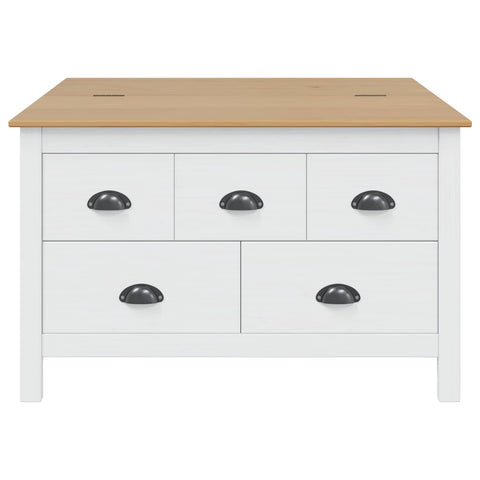 vidaXL Coffee Table White and Honey Brown 79.5 x 79.5 x 49 cm