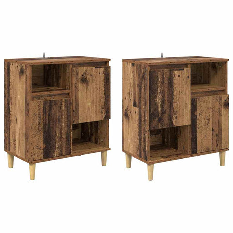 vidaXL Sideboards 2 pcs Old Wood 60 x 35 x 70 cm Engineered Wood