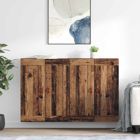 vidaXL Wall-mounted Cabinets 2 pcs Old Wood 69.5 x 34 x 90 cm