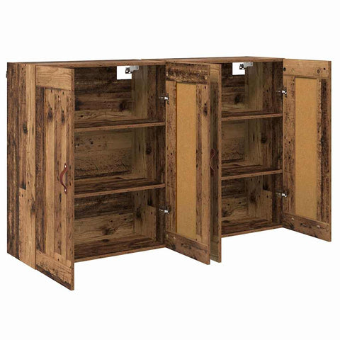 vidaXL Wall-mounted Cabinets 2 pcs Old Wood 69.5 x 34 x 90 cm