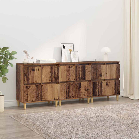 vidaXL Sideboards 3 pcs Old Wood 60 x 35 x 70 cm Engineered Wood